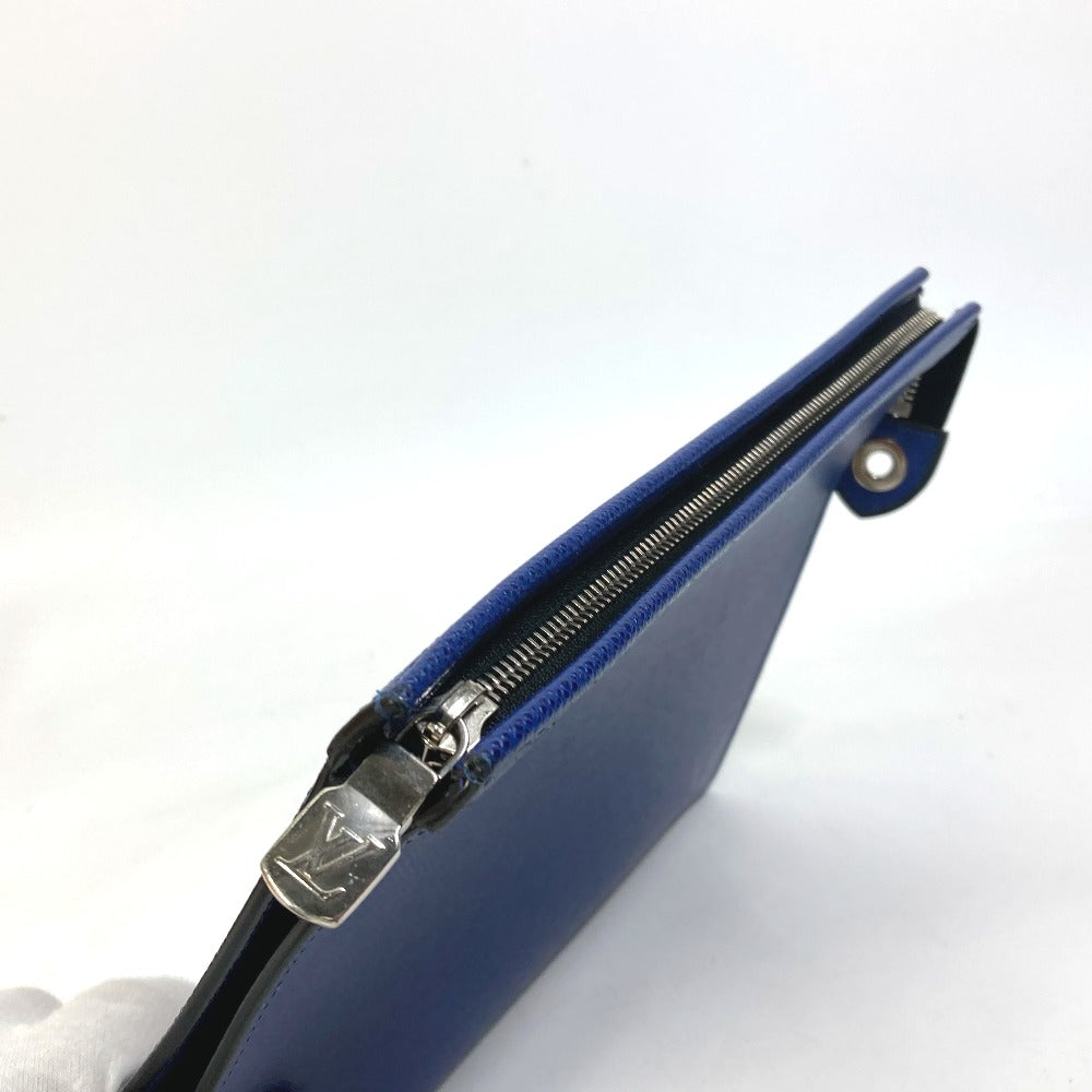 LOUIS VUITTON M30575 Taiga Pochette Voyage MM Bag, Pouch, Second Bag, Taiga Leather, Men's, Taiga Cobalt Blue