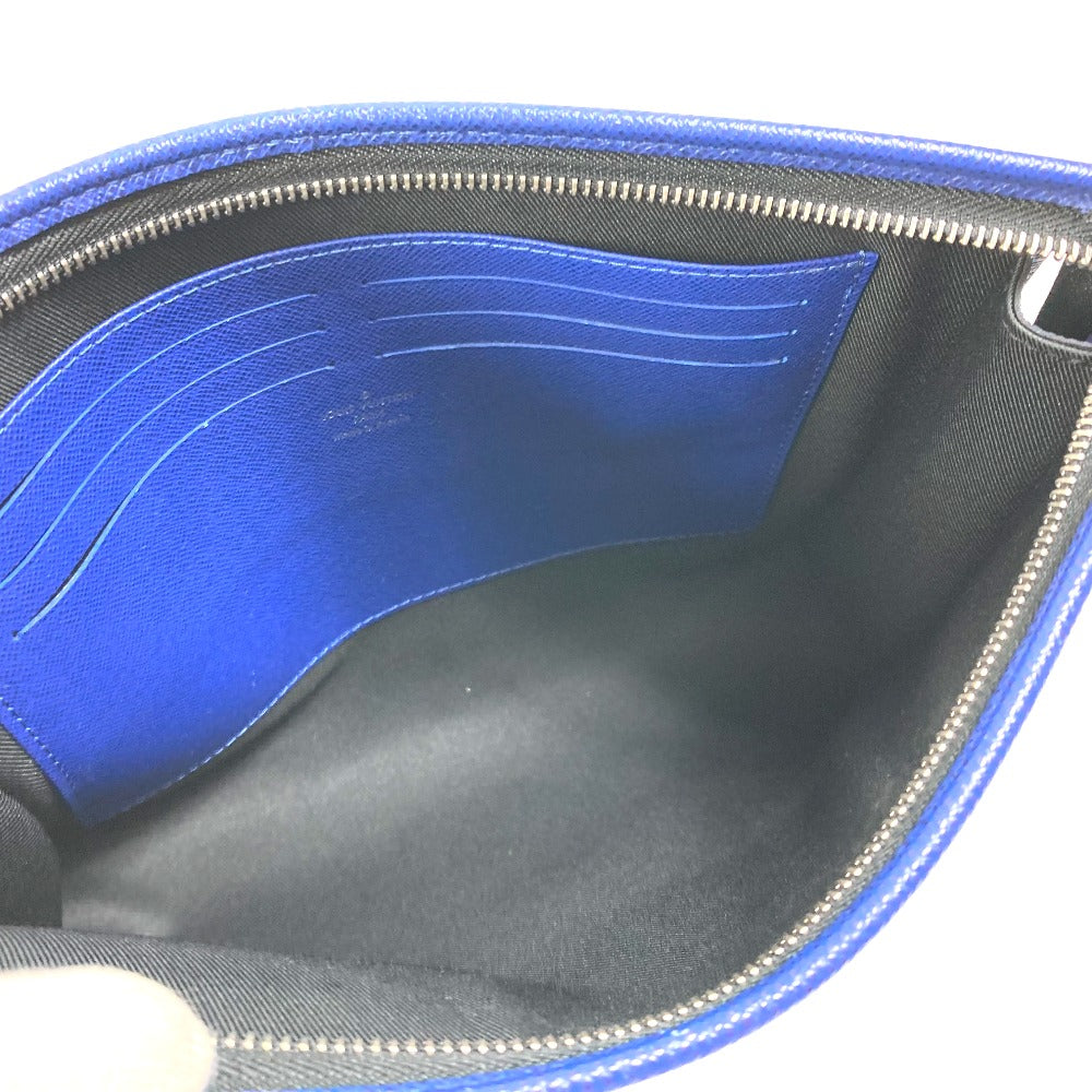 LOUIS VUITTON M30575 Taiga Pochette Voyage MM Bag, Pouch, Second Bag, Taiga Leather, Men's, Taiga Cobalt Blue
