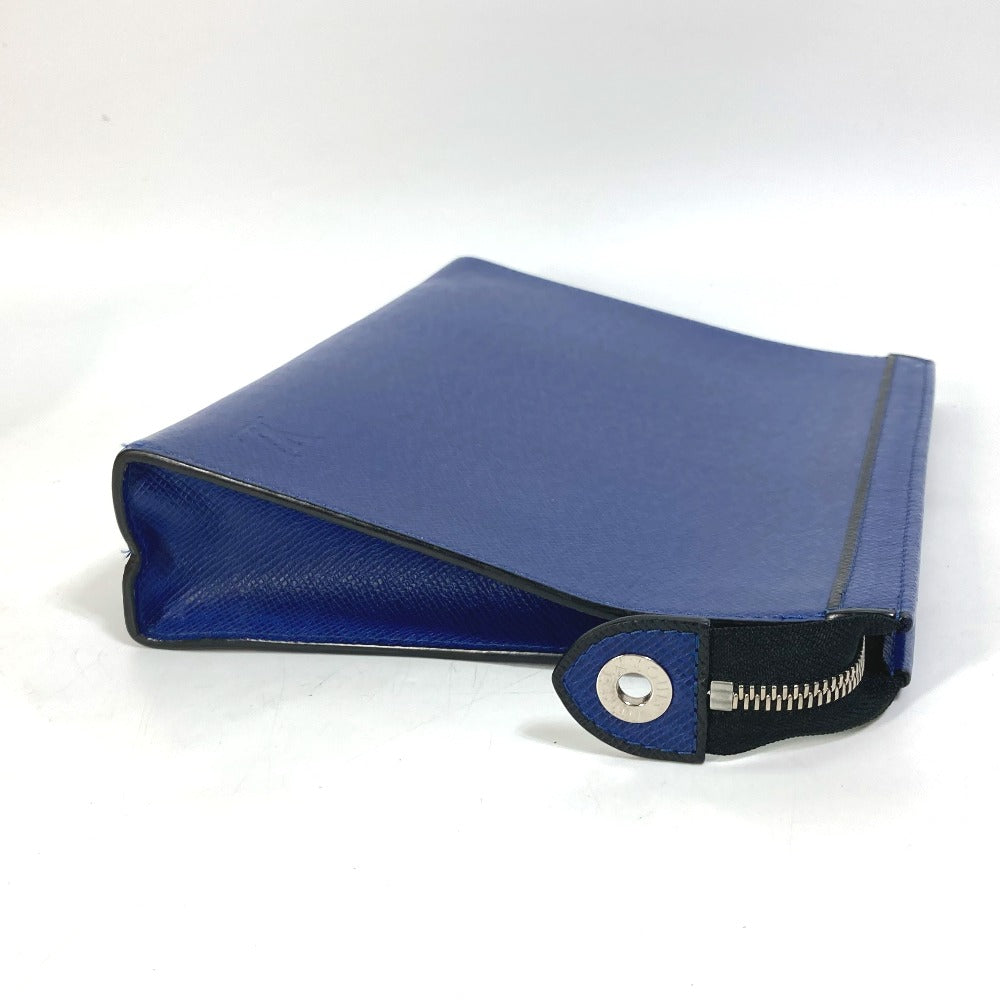 LOUIS VUITTON M30575 Taiga Pochette Voyage MM Bag, Pouch, Second Bag, Taiga Leather, Men's, Taiga Cobalt Blue
