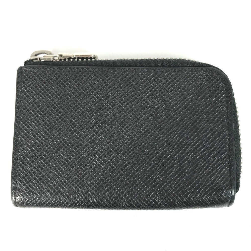 LOUIS VUITTON M63375 Taiga Porte Monnaie Jour L-shaped zipper wallet with coin purse in Taiga leather, men's Ardoise, black