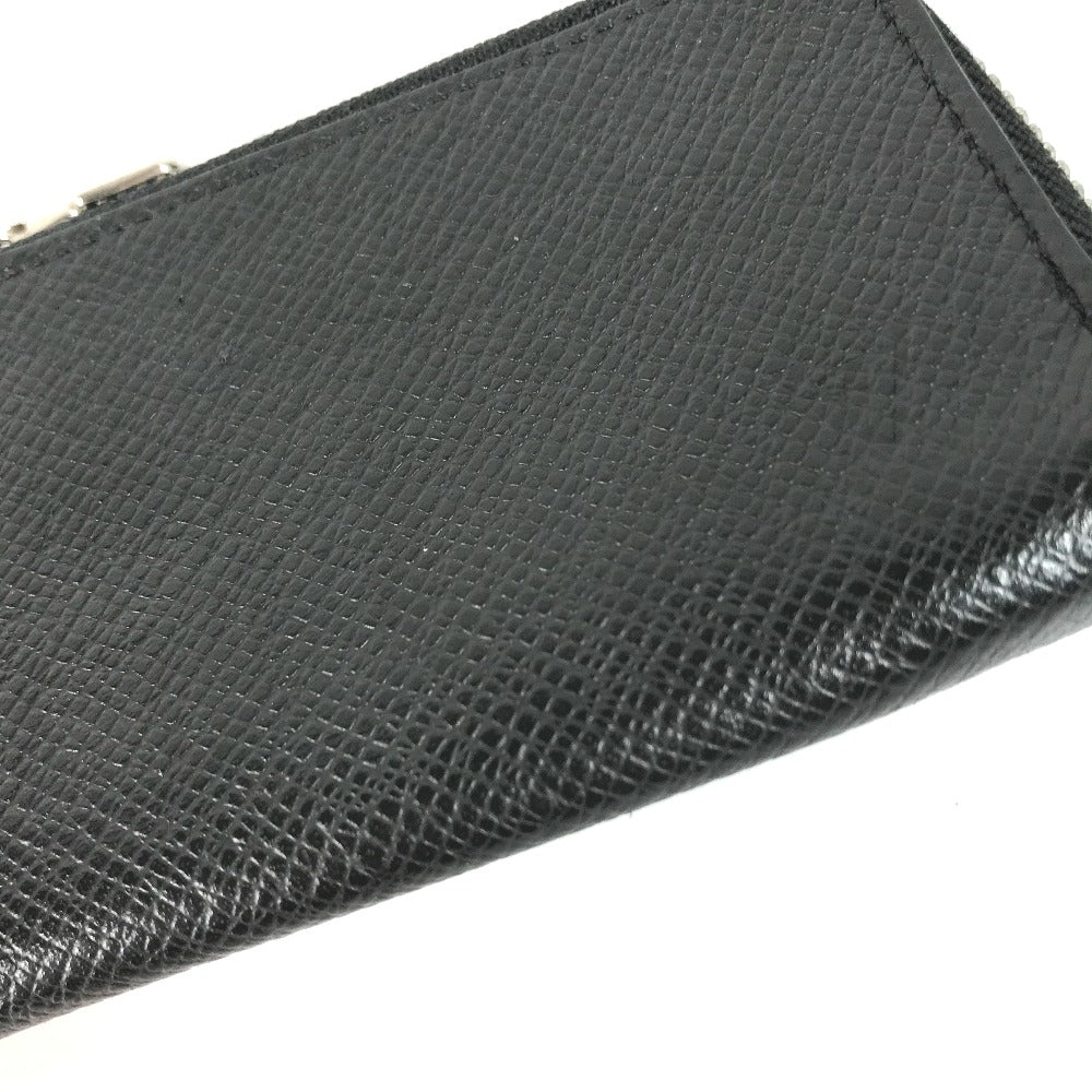 LOUIS VUITTON M63375 Taiga Porte Monnaie Jour L-shaped zipper wallet with coin purse in Taiga leather, men's Ardoise, black