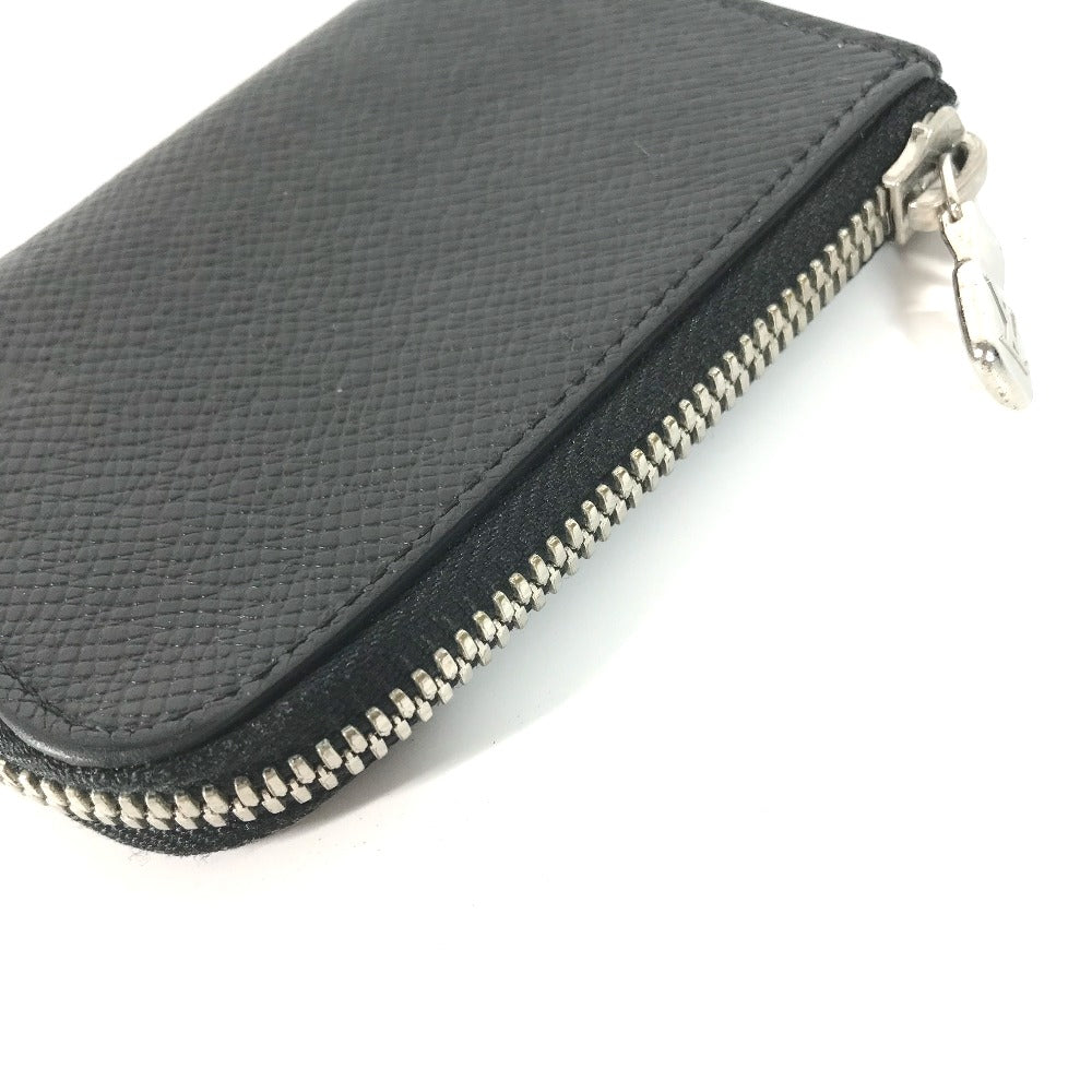 LOUIS VUITTON M63375 Taiga Porte Monnaie Jour L-shaped zipper wallet with coin purse in Taiga leather, men's Ardoise, black