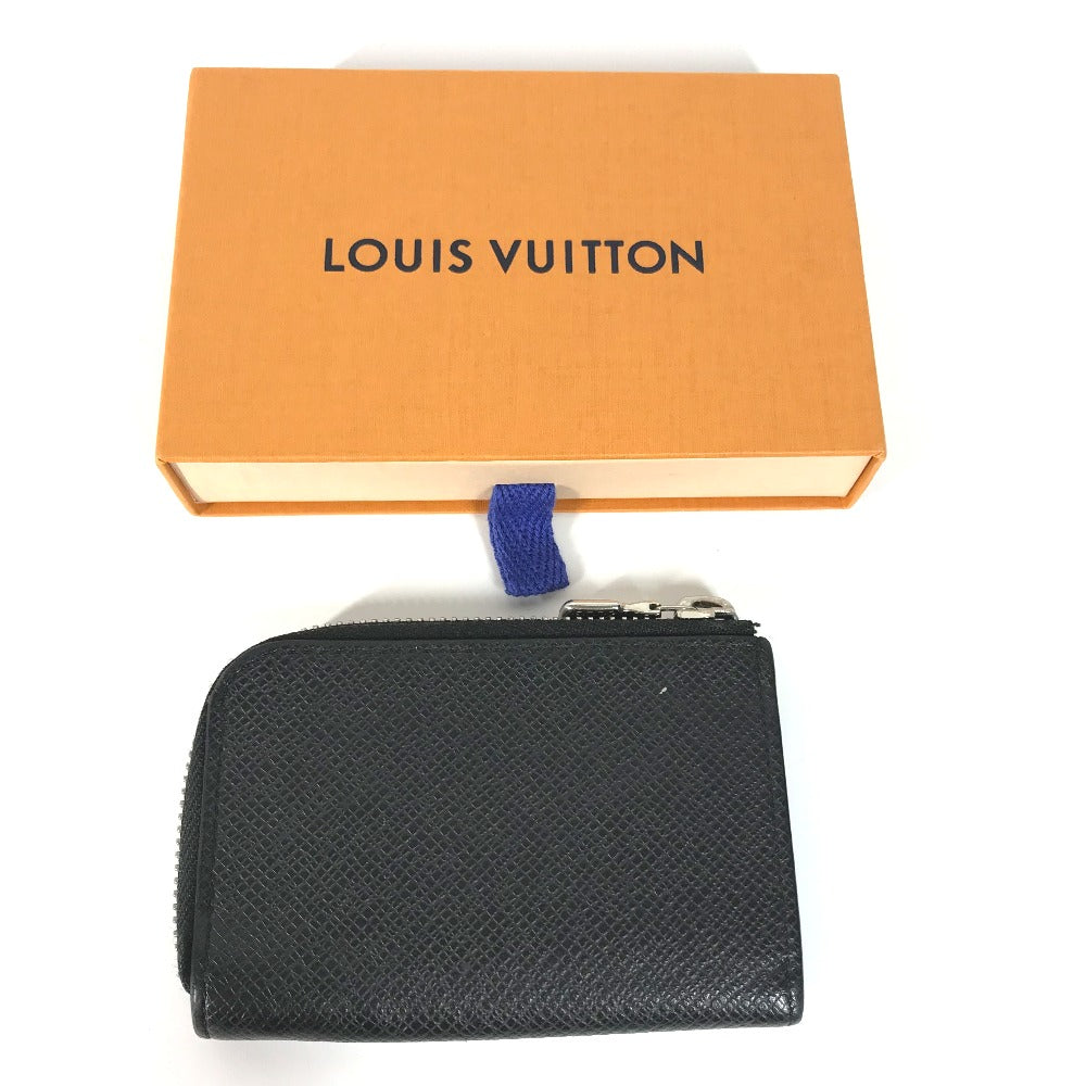 LOUIS VUITTON M63375 Taiga Porte Monnaie Jour L-shaped zipper wallet with coin purse in Taiga leather, men's Ardoise, black