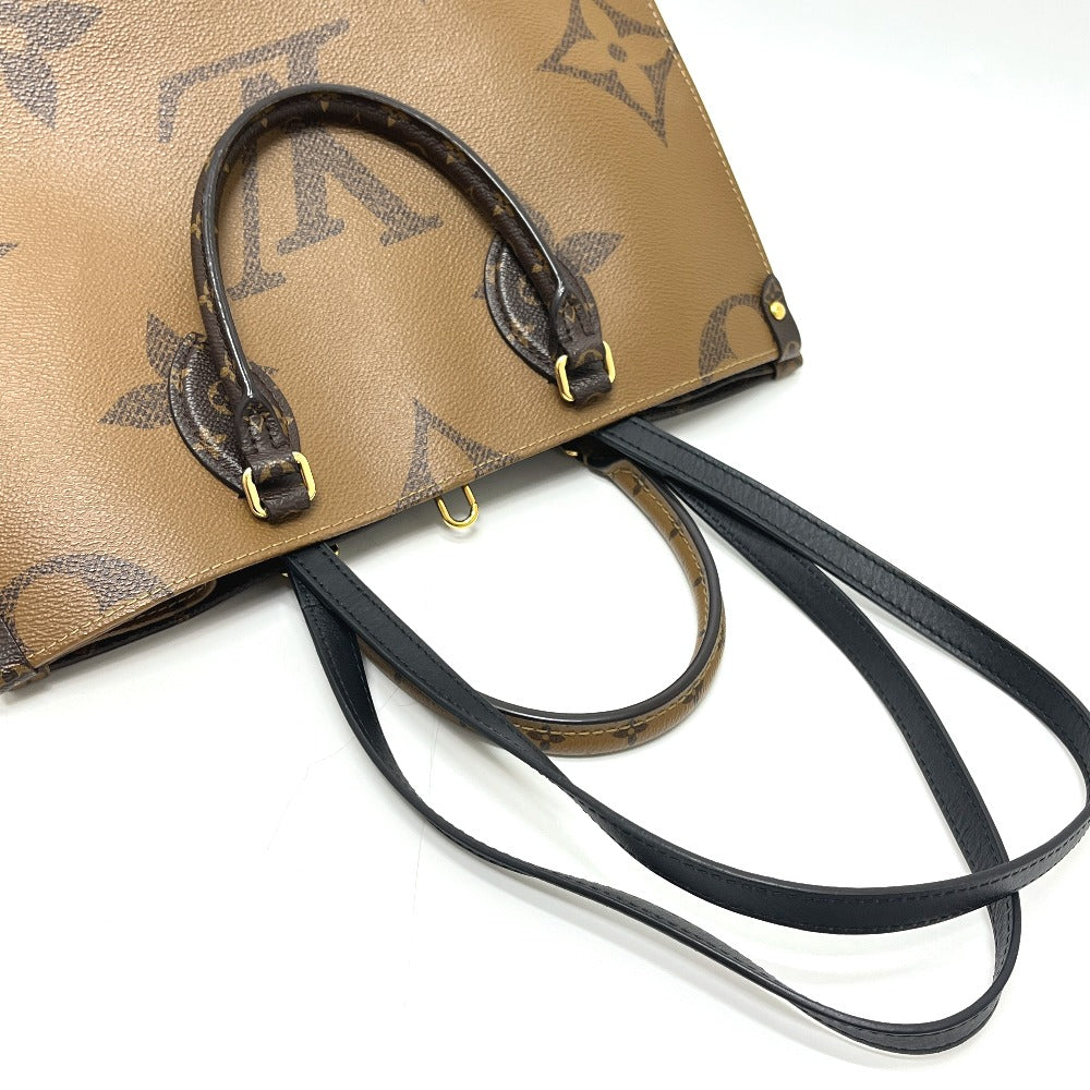 LOUIS VUITTON M45321 On the Go MM On the Go MM 2WAY bag Tote Bag Monogram Reverse Canvas Brown Used