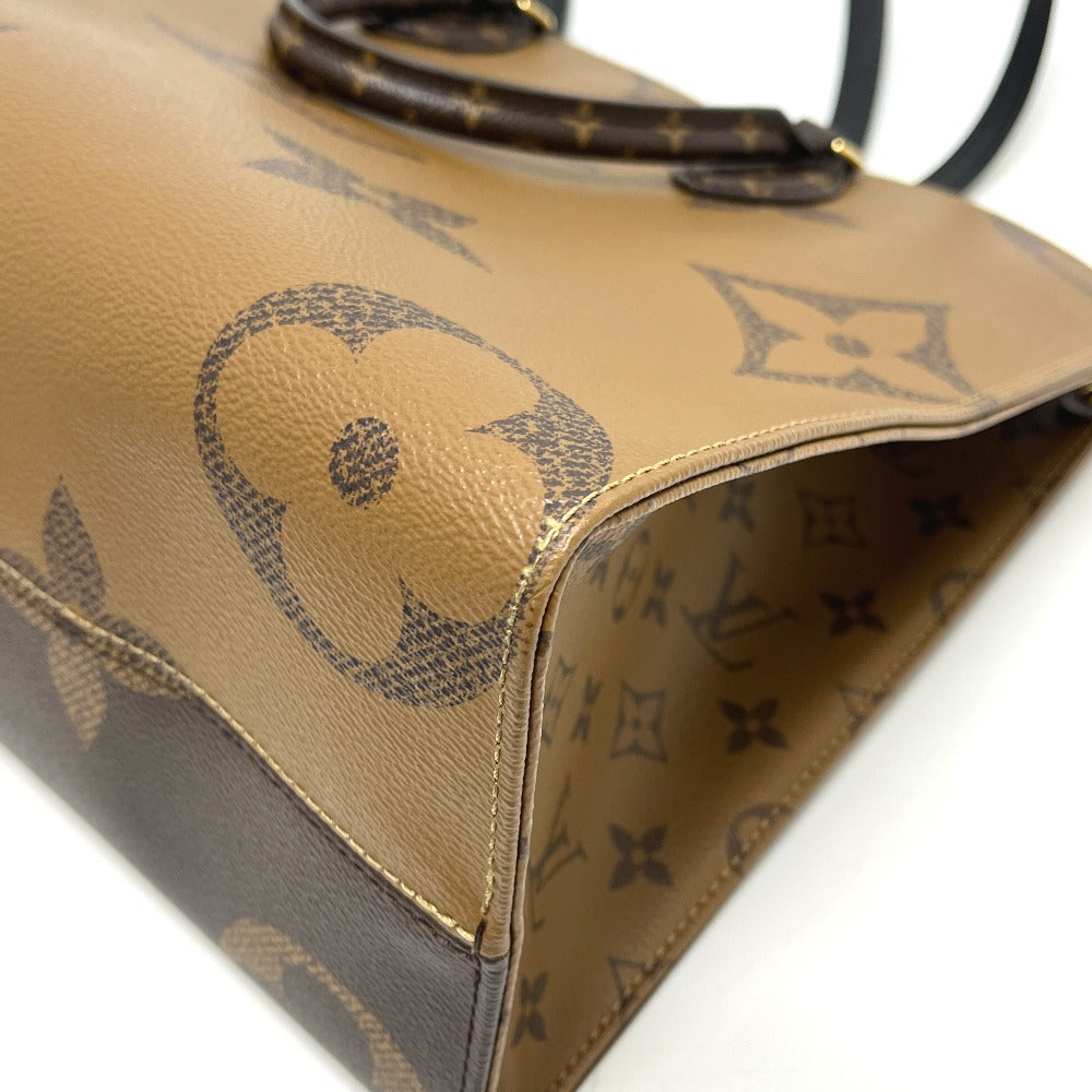 LOUIS VUITTON M45321 On the Go MM On the Go MM 2WAY bag Tote Bag Monogram Reverse Canvas Brown Used