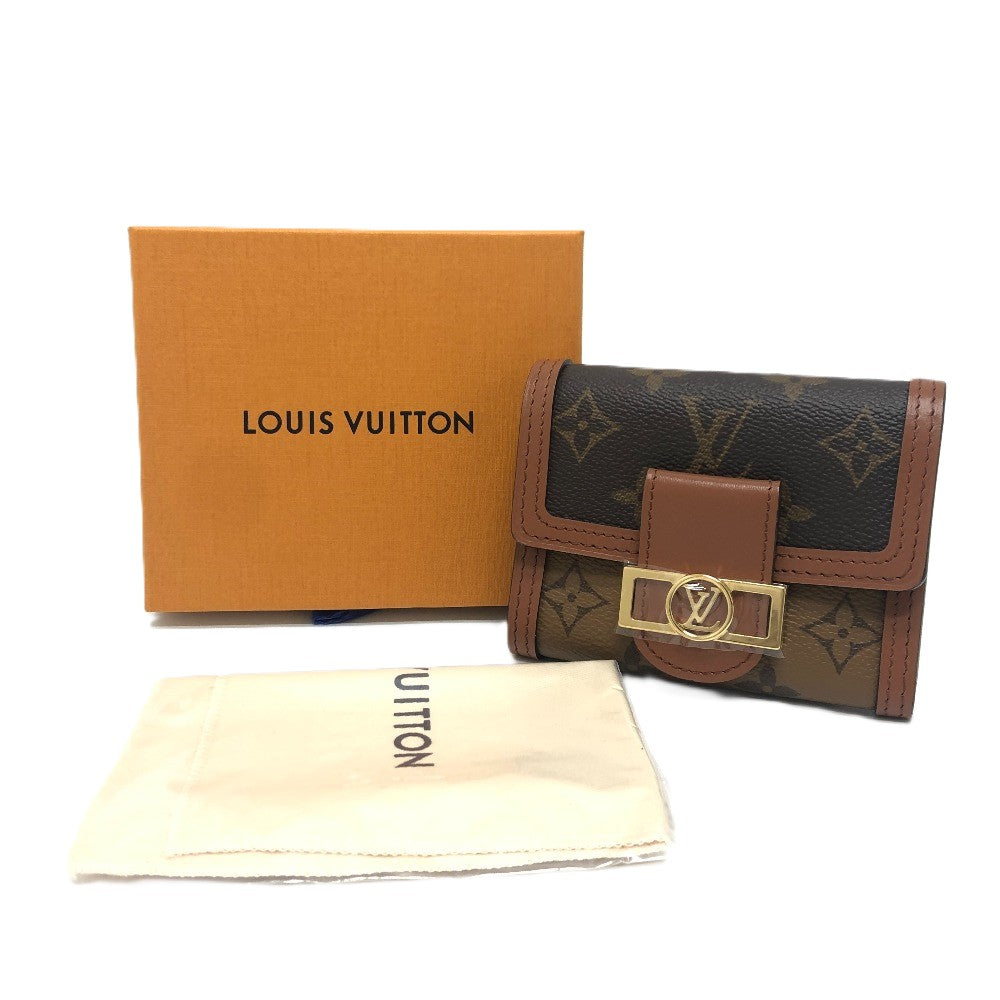 LOUIS VUITTON M68725 ポルトフォイユ・ドーフィーヌ 3つ炉財布 財布 ウォレット 3つ折り財布 モノグラムリバースキャンバス レディース ブラウン - brandshop-reference