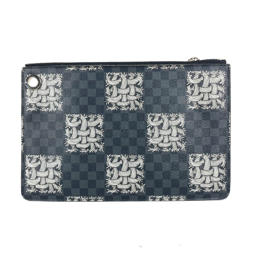 LOUIS VUITTON N61231 ダミエグラフィット ポシェットジュールPM クリストファーネメス ポーチ カバン クラッチバッグ ダミエグラフィットキャンバス メンズ ブラック