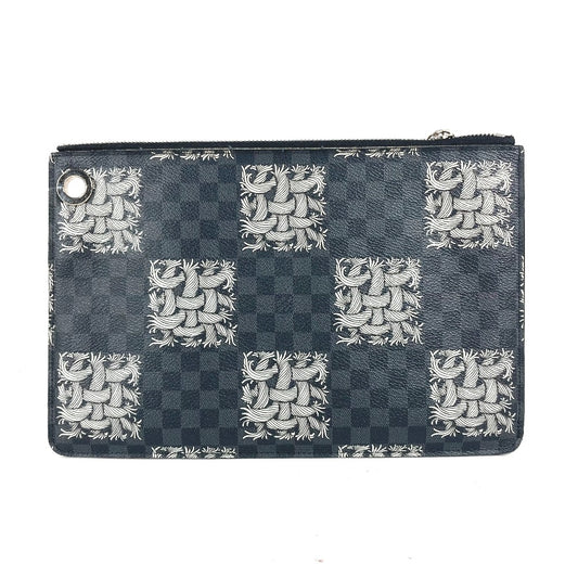 LOUIS VUITTON N61231 ダミエグラフィット ポシェットジュールPM クリストファーネメス ポーチ カバン クラッチバッグ ダミエグラフィットキャンバス メンズ ブラック