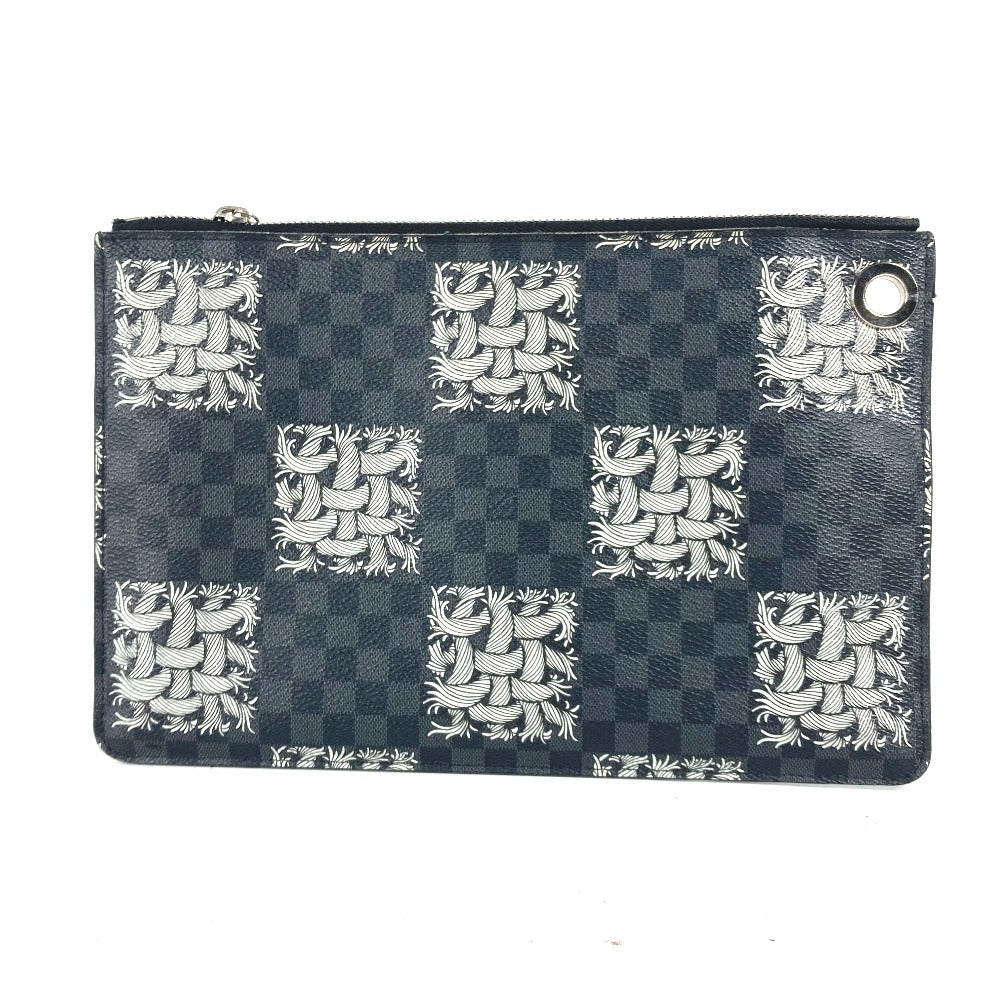 LOUIS VUITTON N61231 ダミエグラフィット ポシェットジュールPM クリストファーネメス ポーチ カバン クラッチバッグ ダミエグラフィットキャンバス メンズ ブラック