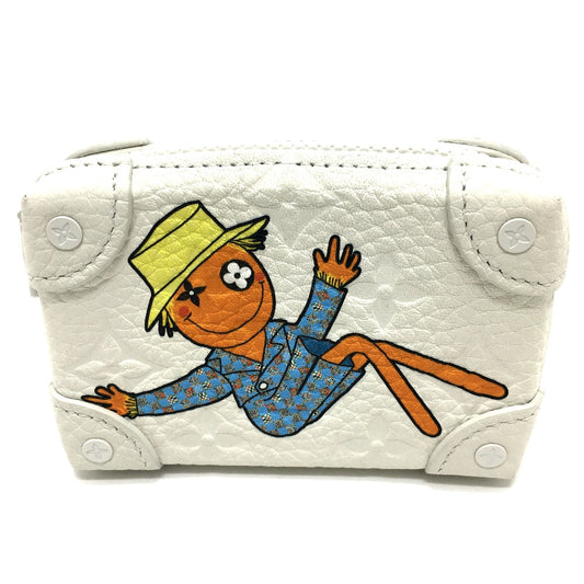 LOUIS VUITTON M80209 モノグラム LVフレンド プリント ネック ソフトトランク 3つ折り財布 トリヨンレザー ユニセックス ホワイト