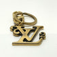 LOUIS VUITTON MP2715 NIGO Collaboration Porte Cle Squared LV Bag Charm Logo Keychain Metal Men's Gold