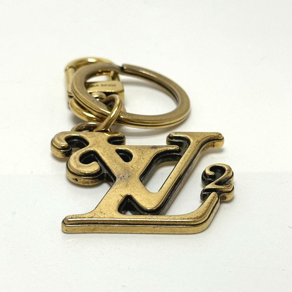 LOUIS VUITTON MP2715 NIGO Collaboration Porte Cle Squared LV Bag Charm Logo Keychain Metal Men's Gold