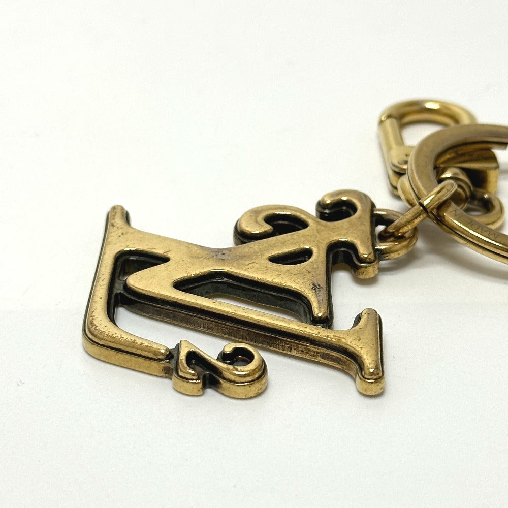 LOUIS VUITTON MP2715 NIGO Collaboration Porte Cle Squared LV Bag Charm Logo Keychain Metal Men's Gold