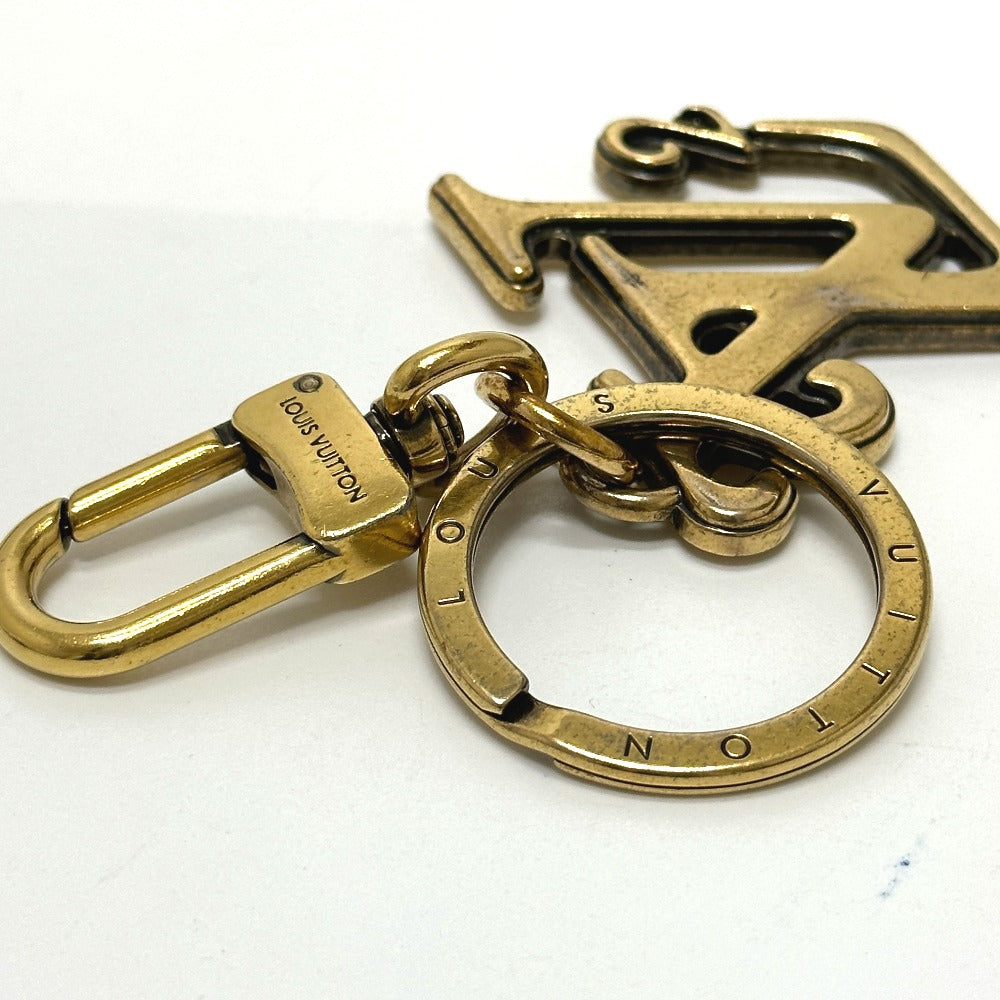 LOUIS VUITTON MP2715 NIGO Collaboration Porte Cle Squared LV Bag Charm Logo Keychain Metal Men's Gold