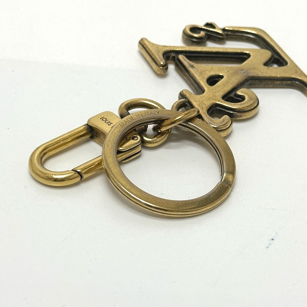 LOUIS VUITTON MP2715 NIGO Collaboration Porte Cle Squared LV Bag Charm Logo Keychain Metal Men's Gold
