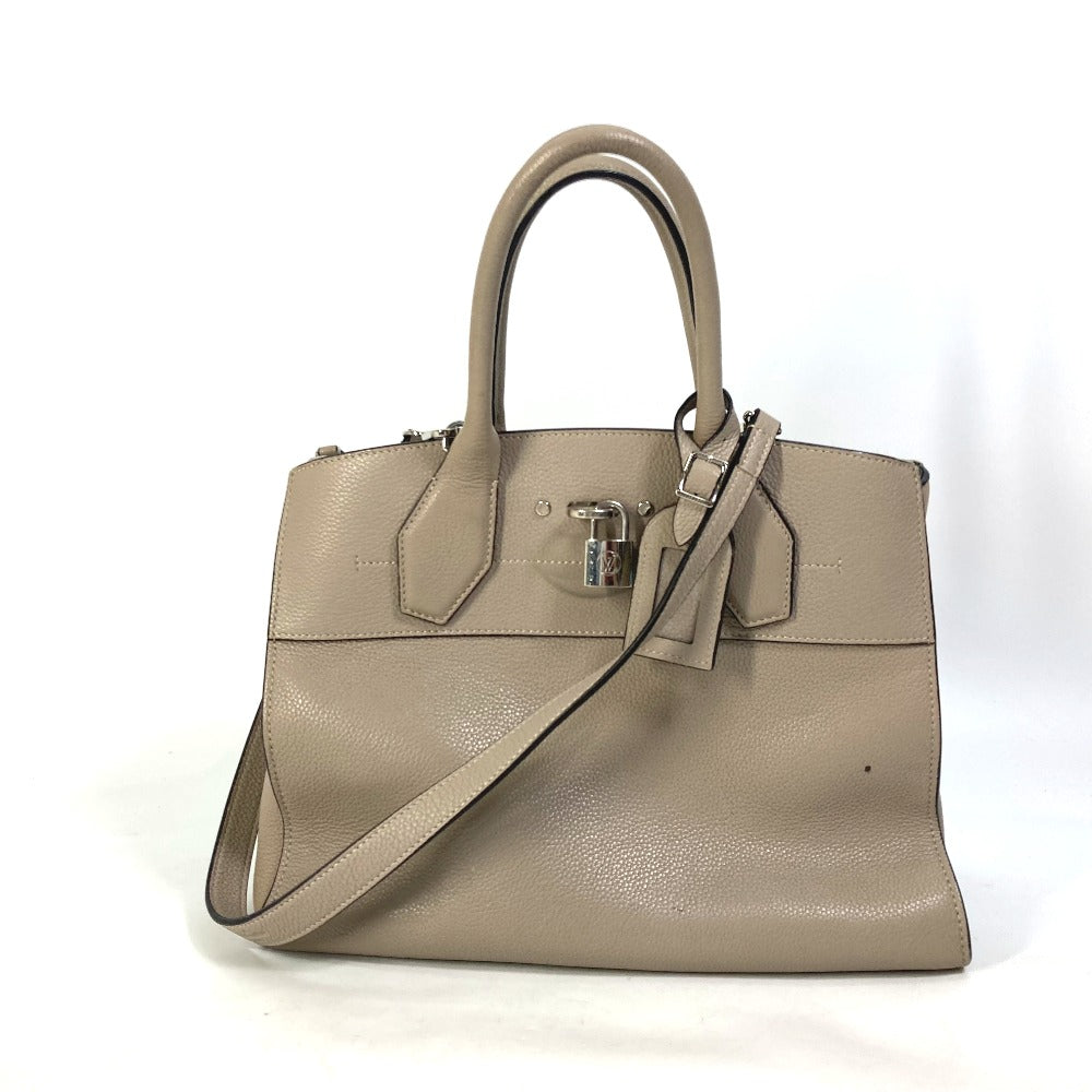 LOUIS VUITTON M53017 肩掛け ショルダーバッグ シティ スティーマー MM 2WAY ハンドバッグ カーフスキン レディース ガレ グレー