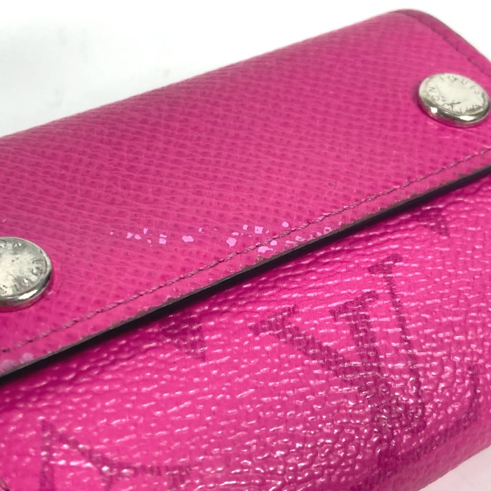 LOUIS VUITTON M30773 Taigarama Discovery Compact Wallet กระเป๋าสตางค์แบบพับ 3 ทบ หนัง Taiga สีบานเย็น ชมพู สำหรับผู้หญิง
