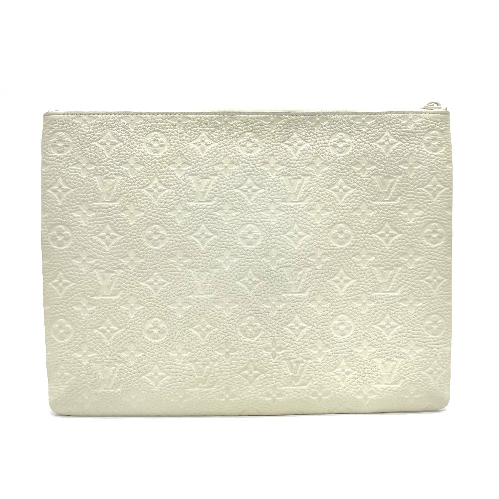 LOUIS VUITTON M67462 Taurillon Monogram Pochette A4 Bag, Virgil Abloh Clutch Bag, Taurillon, Men's, Blanc, White