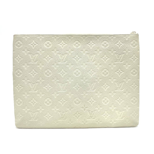 LOUIS VUITTON M67462 Taurillon Monogram Pochette A4 Bag, Virgil Abloh Clutch Bag, Taurillon, Men's, Blanc, White