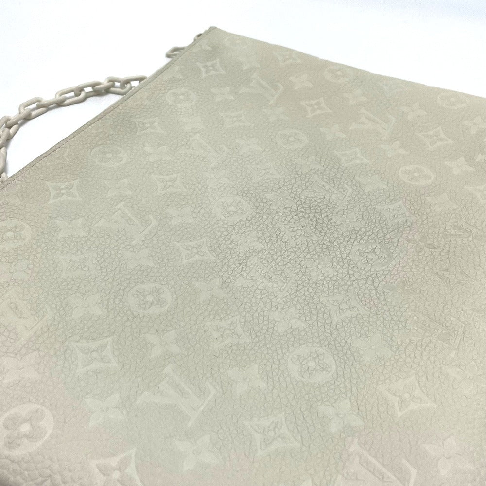 LOUIS VUITTON M67462 Taurillon Monogram Pochette A4 Bag, Virgil Abloh Clutch Bag, Taurillon, Men's, Blanc, White