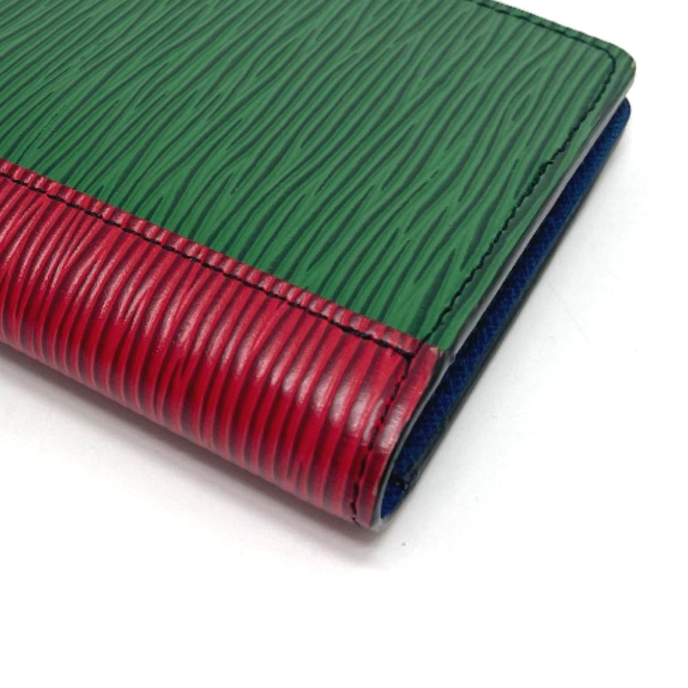 LOUIS VUITTON M68718 Epi Portefeuille Brazza NM Bifold Long Wallet, Epi Leather, Unisex, Blue x Red x Green