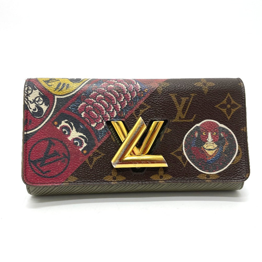 LOUIS VUITTON M67260 Monogram Portefeuille Twist Long Wallet by Kansai Yamamoto Kabuki, Monogram Canvas, Women's, Khaki, Brown/Khaki