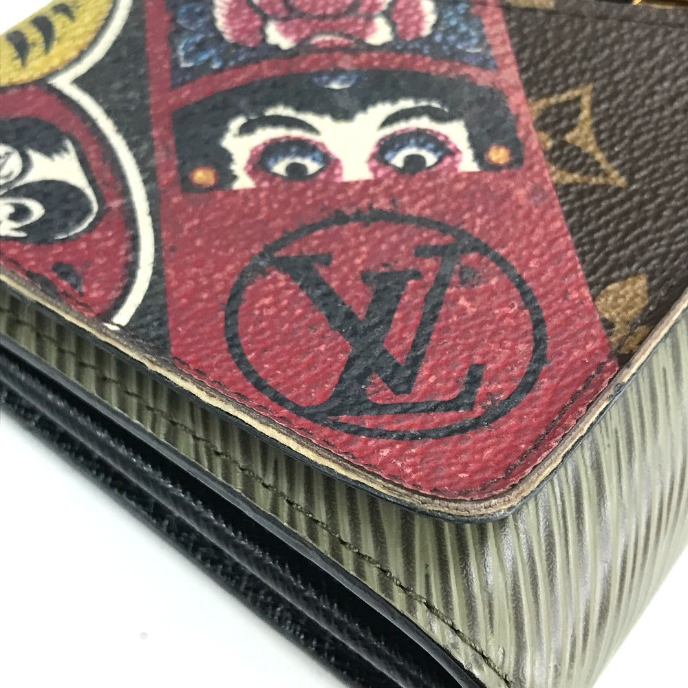 LOUIS VUITTON M67260 Monogram Portefeuille Twist Long Wallet by Kansai Yamamoto Kabuki, Monogram Canvas, Women's, Khaki, Brown/Khaki
