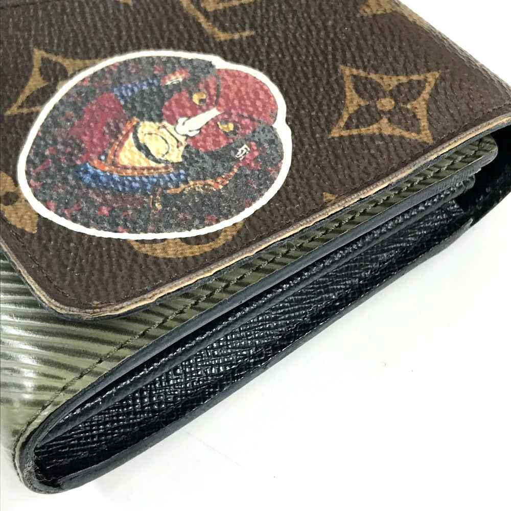 LOUIS VUITTON M67260 Monogram Portefeuille Twist Long Wallet by Kansai Yamamoto Kabuki, Monogram Canvas, Women's, Khaki, Brown/Khaki