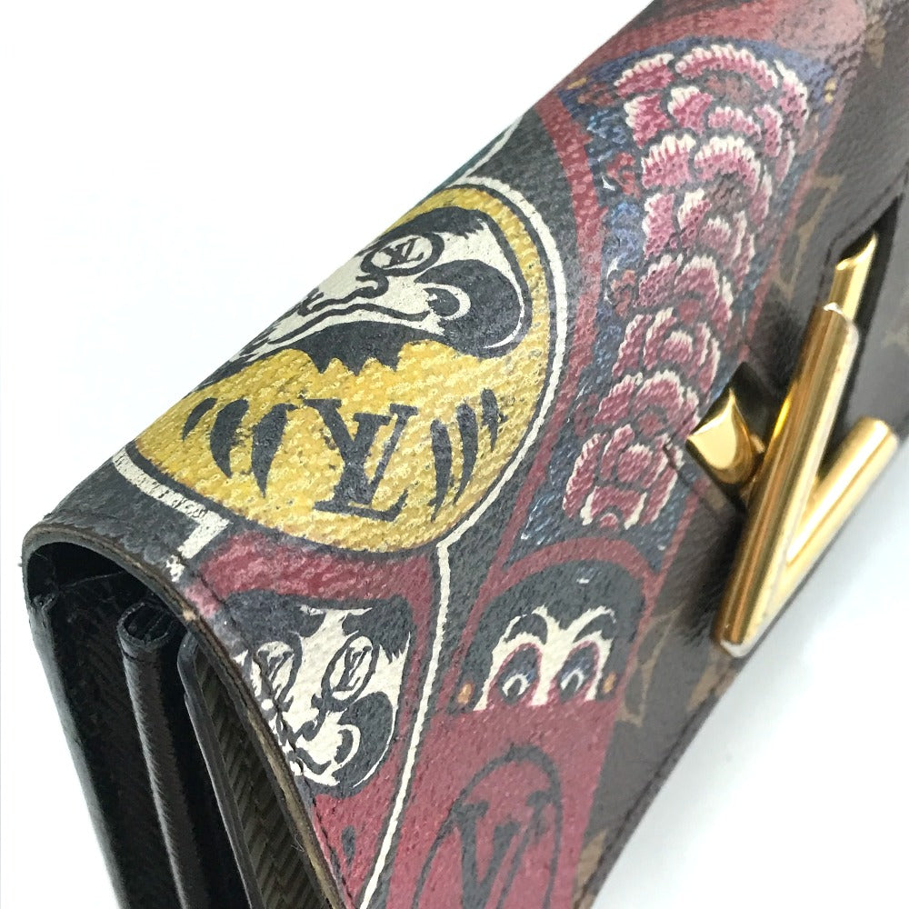 LOUIS VUITTON M67260 Monogram Portefeuille Twist Long Wallet by Kansai Yamamoto Kabuki, Monogram Canvas, Women's, Khaki, Brown/Khaki