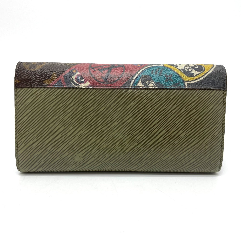 LOUIS VUITTON M67260 Monogram Portefeuille Twist Long Wallet by Kansai Yamamoto Kabuki, Monogram Canvas, Women's, Khaki, Brown/Khaki