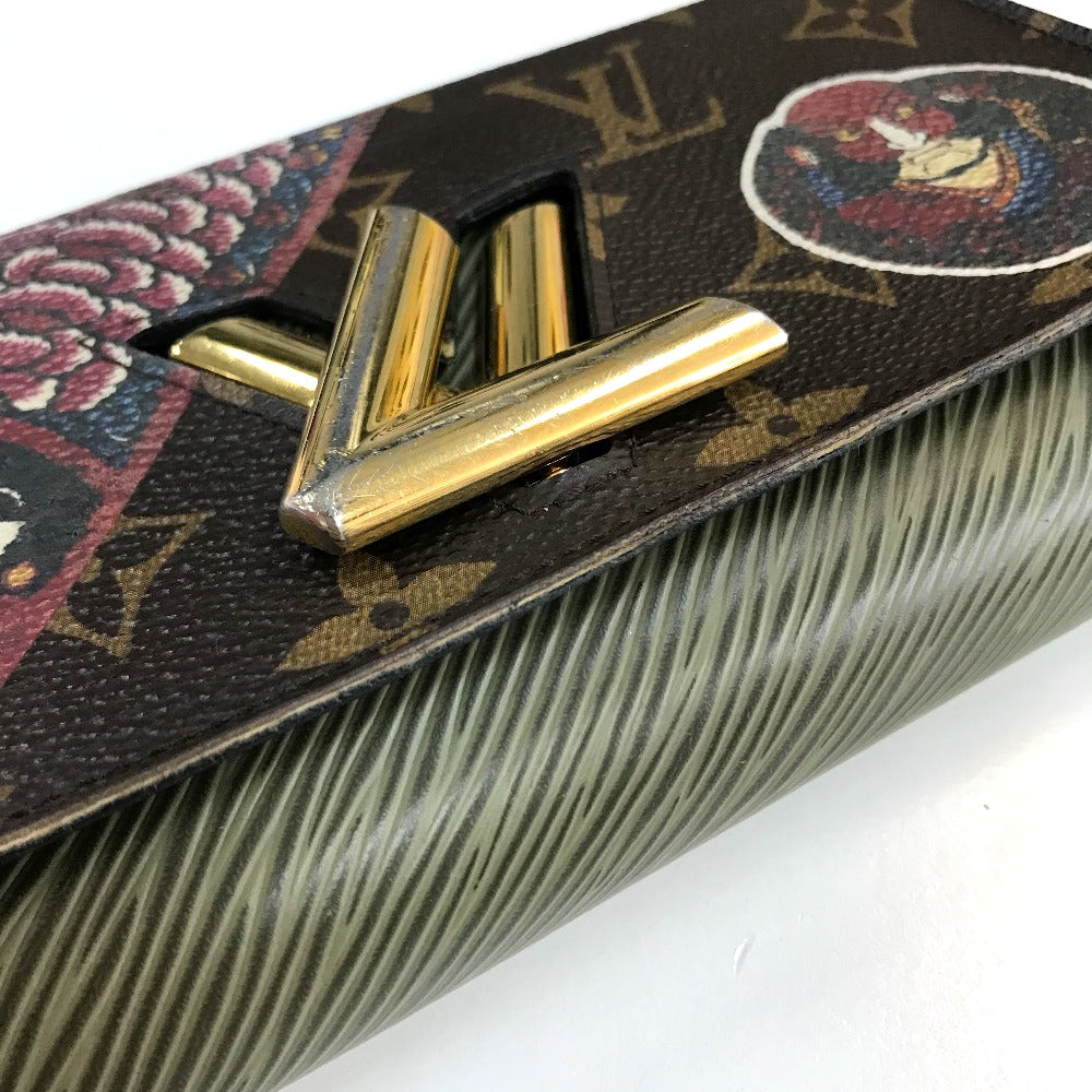 LOUIS VUITTON M67260 Monogram Portefeuille Twist Long Wallet by Kansai Yamamoto Kabuki, Monogram Canvas, Women's, Khaki, Brown/Khaki