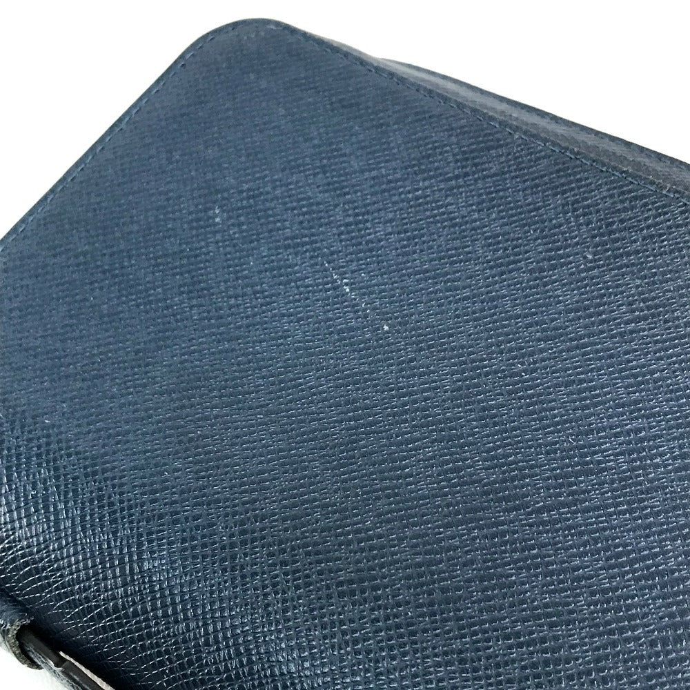 LOUIS VUITTON M42098 Taiga Zippy XL Clutch Bag with Handle, Long Wallet, Taiga Leather, Men's, Ocean Blue