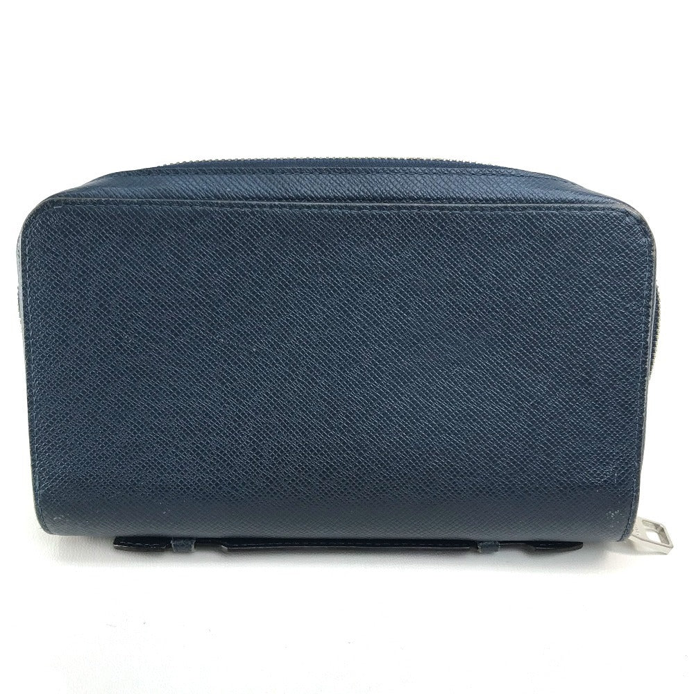 LOUIS VUITTON M42098 Taiga Zippy XL Clutch Bag with Handle, Long Wallet, Taiga Leather, Men's, Ocean Blue