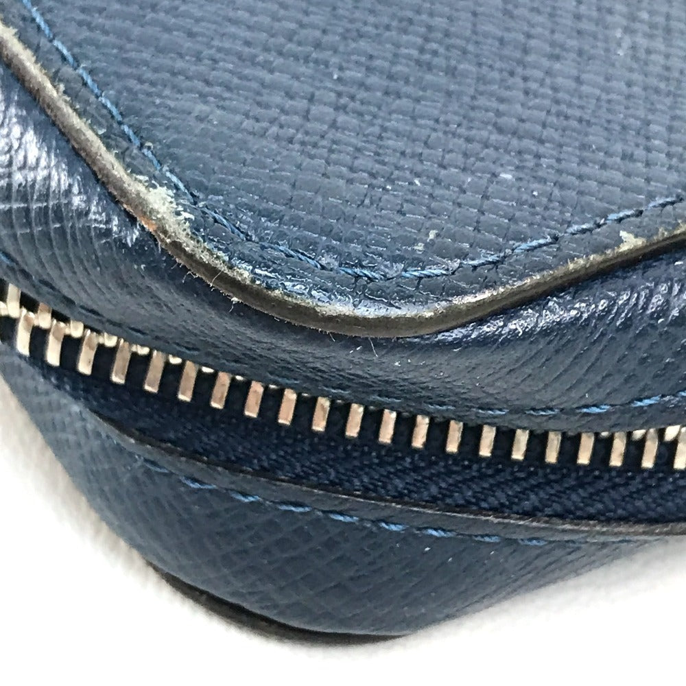 LOUIS VUITTON M42098 Taiga Zippy XL Clutch Bag with Handle, Long Wallet, Taiga Leather, Men's, Ocean Blue