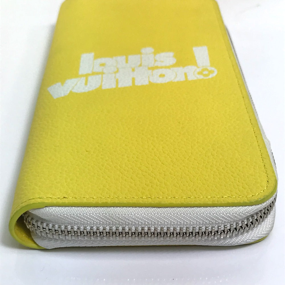 LOUIS VUITTON M80852 Logo Zippy Wallet Vertical Everyday LV Long Wallet Taurillon Leather Men's Yellow