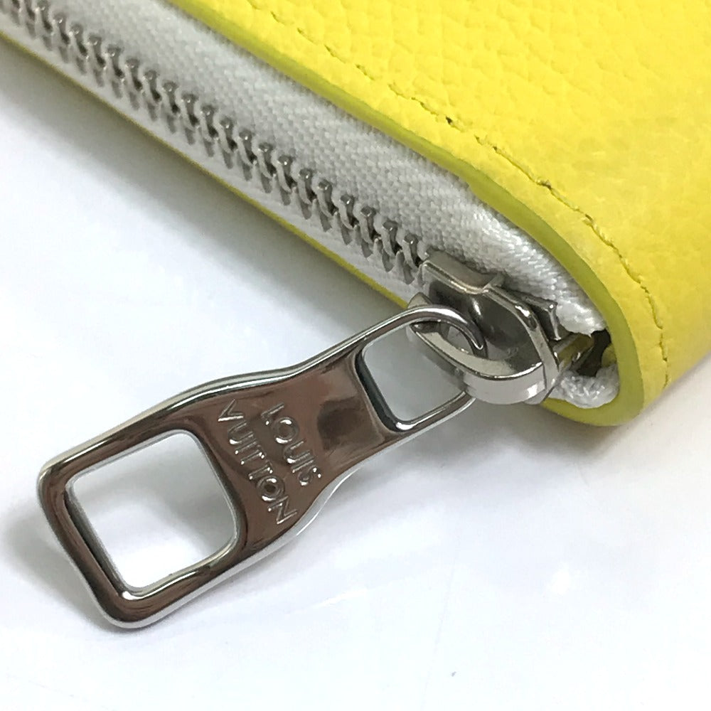 LOUIS VUITTON M80852 Logo Zippy Wallet Vertical Everyday LV Long Wallet Taurillon Leather Men's Yellow