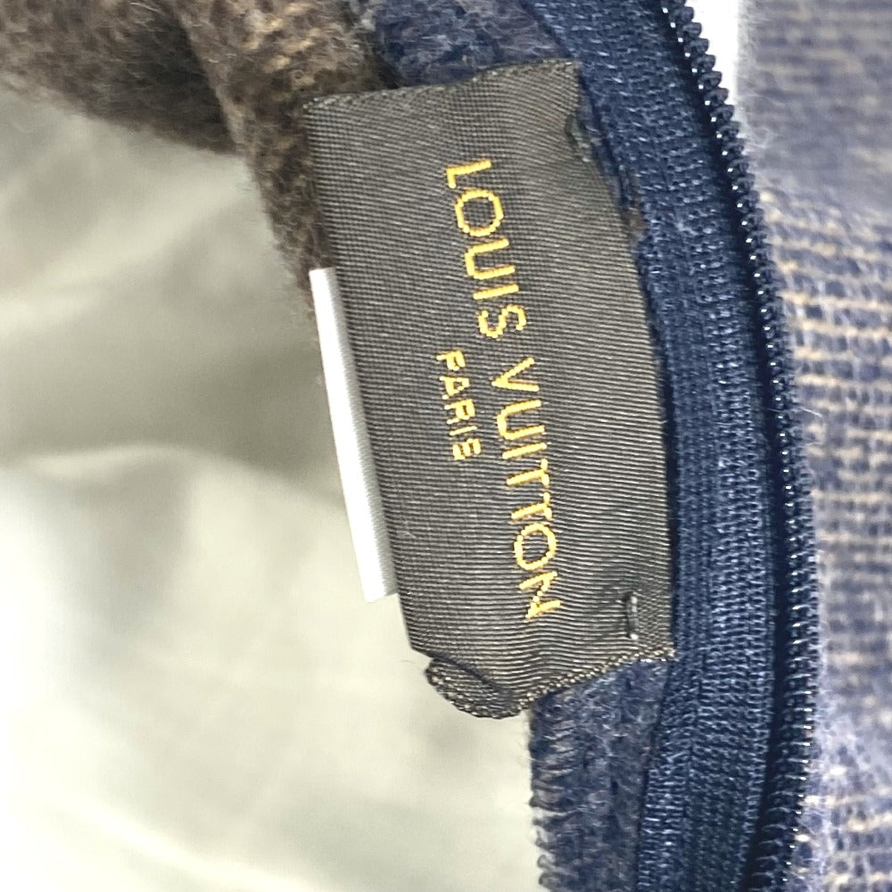 LOUIS VUITTON M70336 ロゴ ピロー 枕 インテリア クッション ウール レディース ネイビー