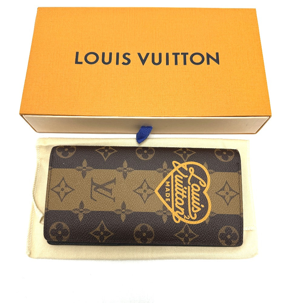 LOUIS VUITTON M81008 Monogram NIGO Collaboration Portefeuille Brazza Long Wallet, Bifold, Monogram Canvas, Men's, Brown