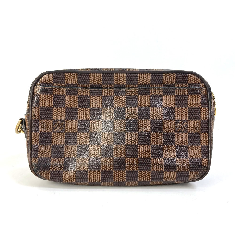 LOUIS VUITTON N41219 Damier Pochette Saint Paul Pouch with Strap, Men's Second Bag, Damier Canvas, Ebene Brown