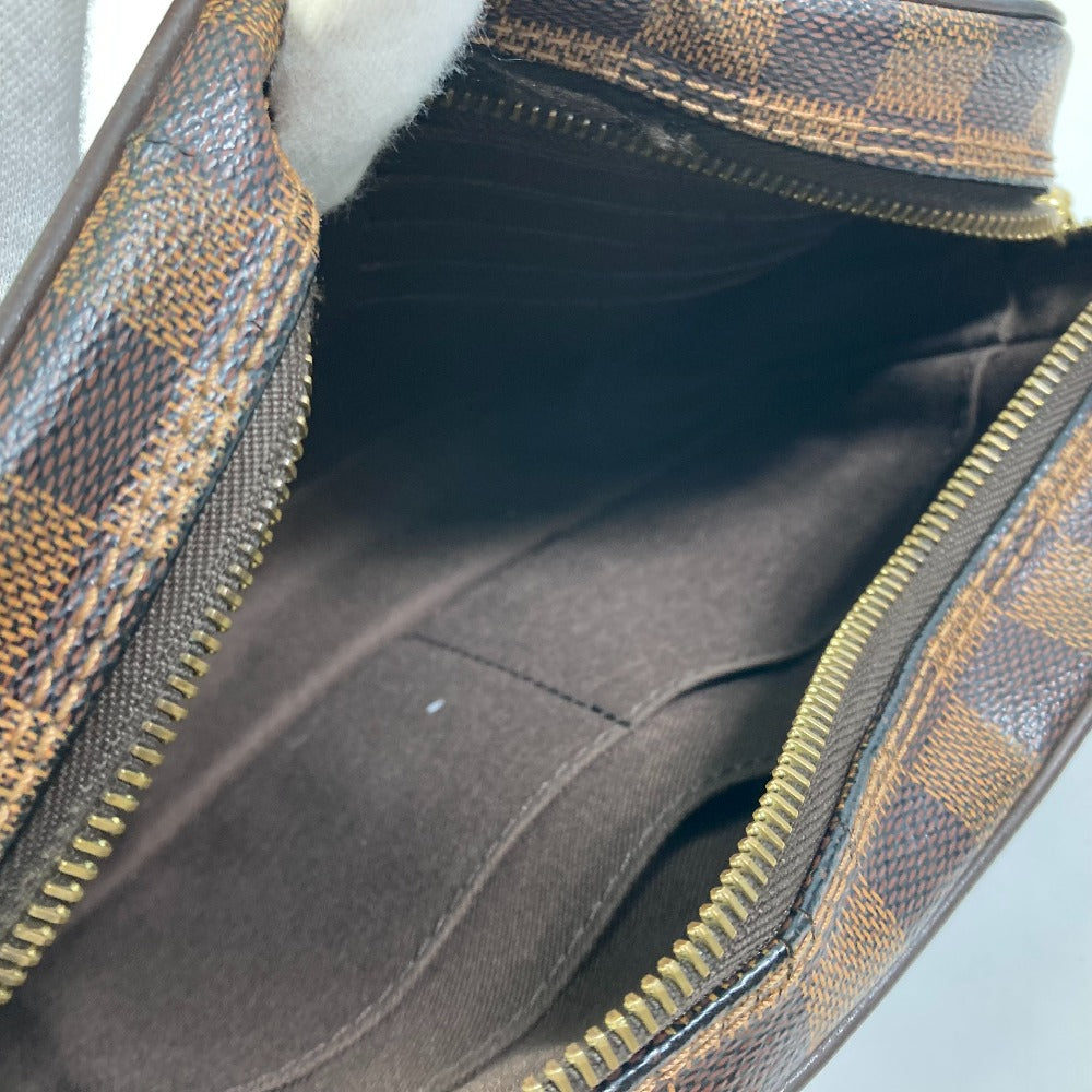 LOUIS VUITTON N41219 Damier Pochette Saint Paul Pouch with Strap, Men's Second Bag, Damier Canvas, Ebene Brown