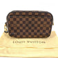 LOUIS VUITTON N41219 Damier Pochette Saint Paul Pouch with Strap, Men's Second Bag, Damier Canvas, Ebene Brown