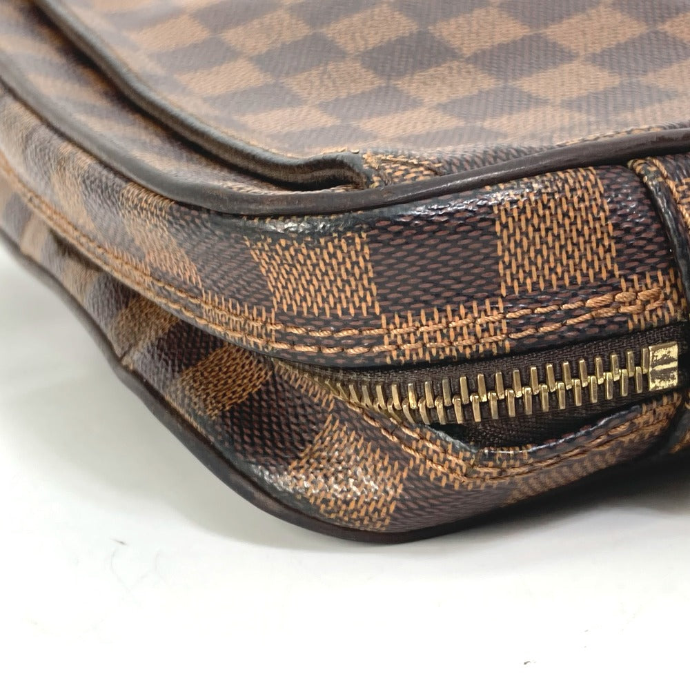 LOUIS VUITTON N41219 Damier Pochette Saint Paul Pouch with Strap, Men's Second Bag, Damier Canvas, Ebene Brown