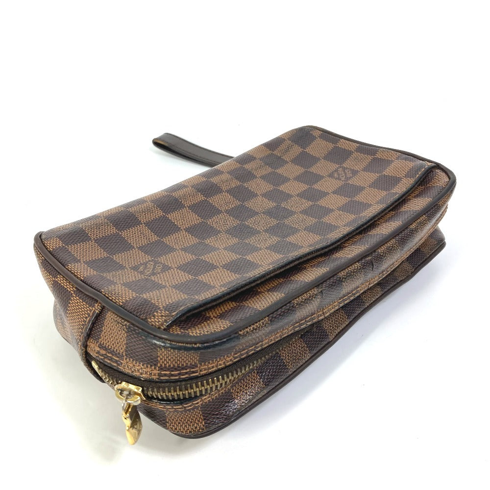 LOUIS VUITTON N41219 Damier Pochette Saint Paul Pouch with Strap, Men's Second Bag, Damier Canvas, Ebene Brown