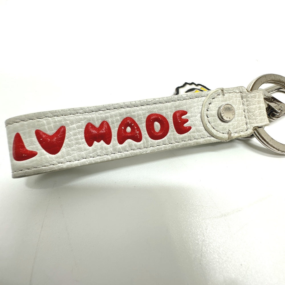 LOUIS VUITTON MP3225 NIGOコラボ ドラゴンヌ・LV MADE ストラップ バッグチャーム キーホルダー レザー メンズ ホワイト