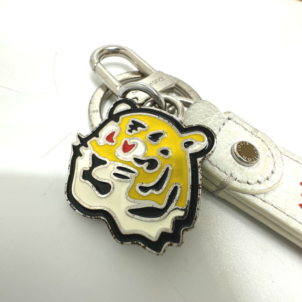 LOUIS VUITTON MP3225 NIGOコラボ ドラゴンヌ・LV MADE ストラップ バッグチャーム キーホルダー レザー メンズ ホワイト