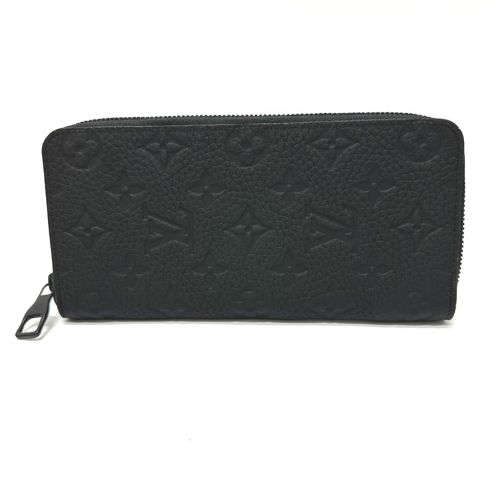 LOUIS VUITTON M69047 Monogram Zippy Wallet Vertical Round Zipper Long Wallet in Taurillon Leather, Men's, Black