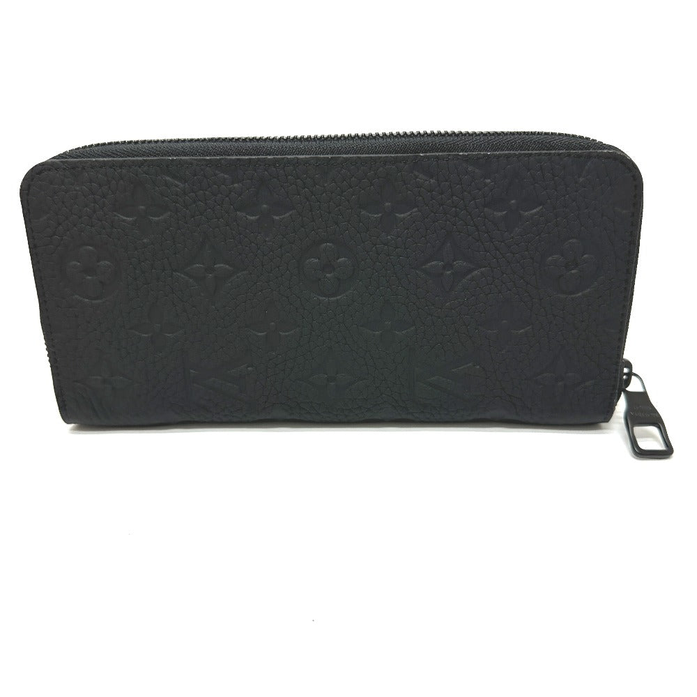 LOUIS VUITTON M69047 Monogram Zippy Wallet Vertical Round Zipper Long Wallet in Taurillon Leather, Men's, Black