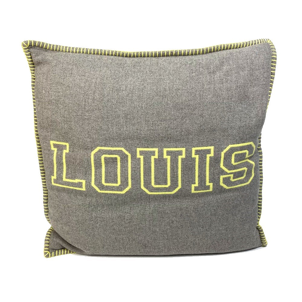 LOUIS VUITTON MP2158 Julio Cushion, Louis, Interior Goods, Furniture, Cushion, Wool/Cashmere, Unisex, Yellow/Gray