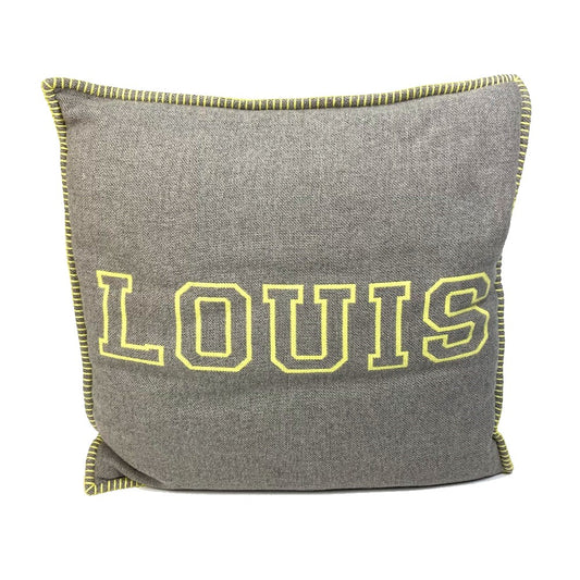 LOUIS VUITTON MP2158 Julio Cushion, Louis, Interior Goods, Furniture, Cushion, Wool/Cashmere, Unisex, Yellow/Gray