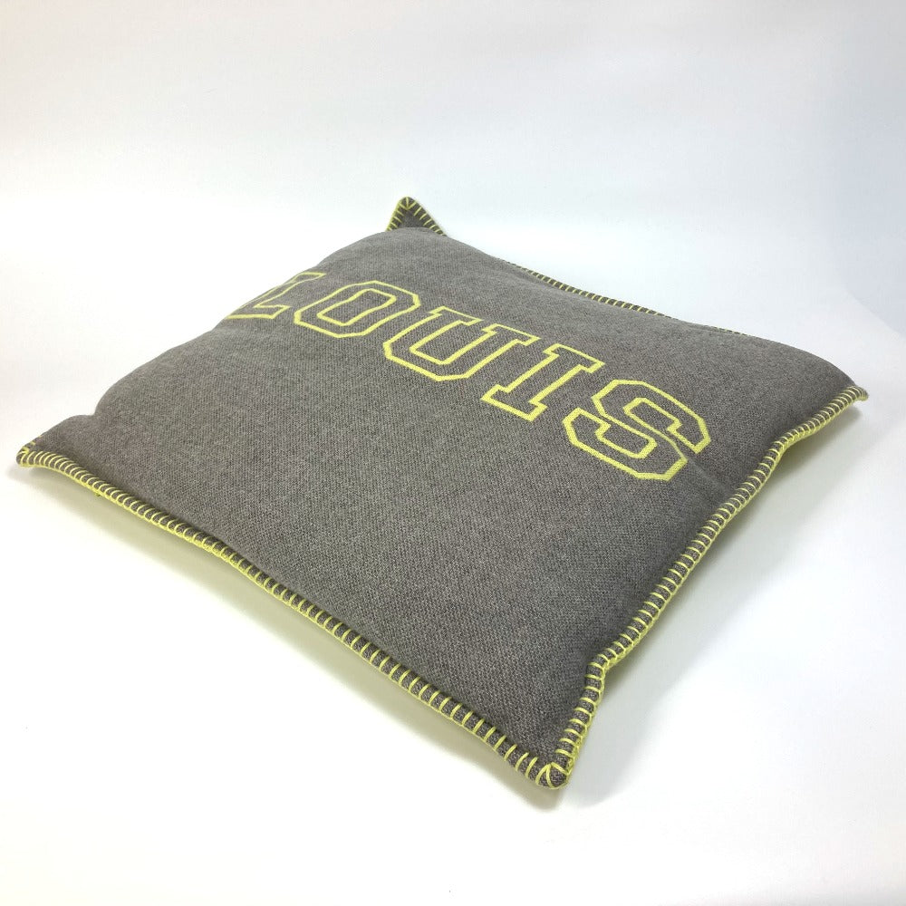 LOUIS VUITTON MP2158 Julio Cushion, Louis, Interior Goods, Furniture, Cushion, Wool/Cashmere, Unisex, Yellow/Gray